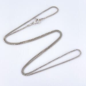Vintage Sterling Silver 925 Italian Box Chain Necklace 17.5”